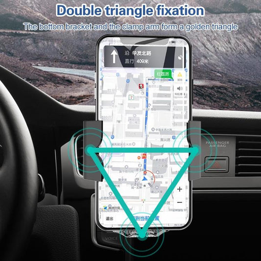 NNEIDS Wireless 10W Fast Charge Car Phone Holder With Voice Broadcast - Automatic-1