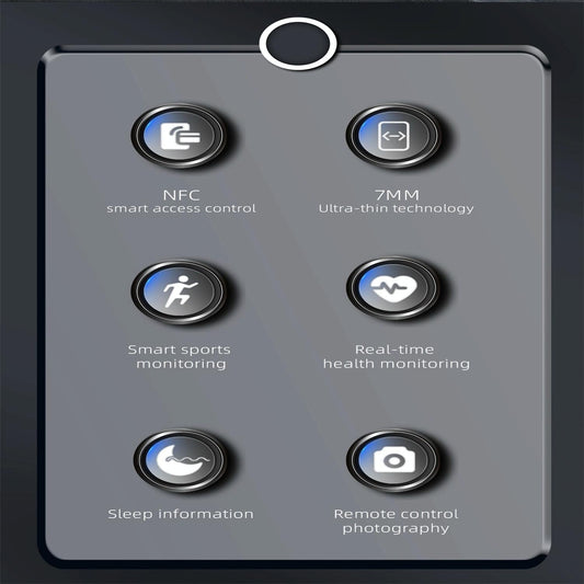 NNEIDS Smart Ring With Heart Rate Blood Oxygen Sleep Monitoring And Multiple Sports Modes - Black Size 7-1