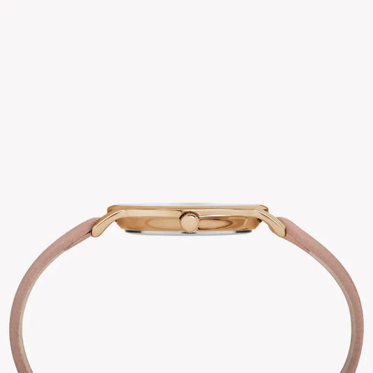 Timex Women's Pink Leather Watch, Silver Dial | Tw2r85200-1