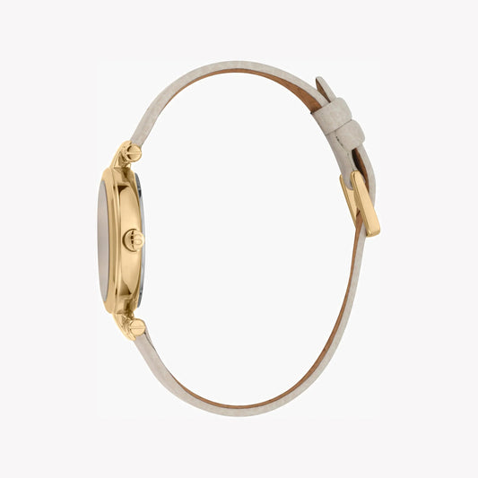 Esprit Women's Beige Leather Watch, Silver Dial | Es1l085m0035-1