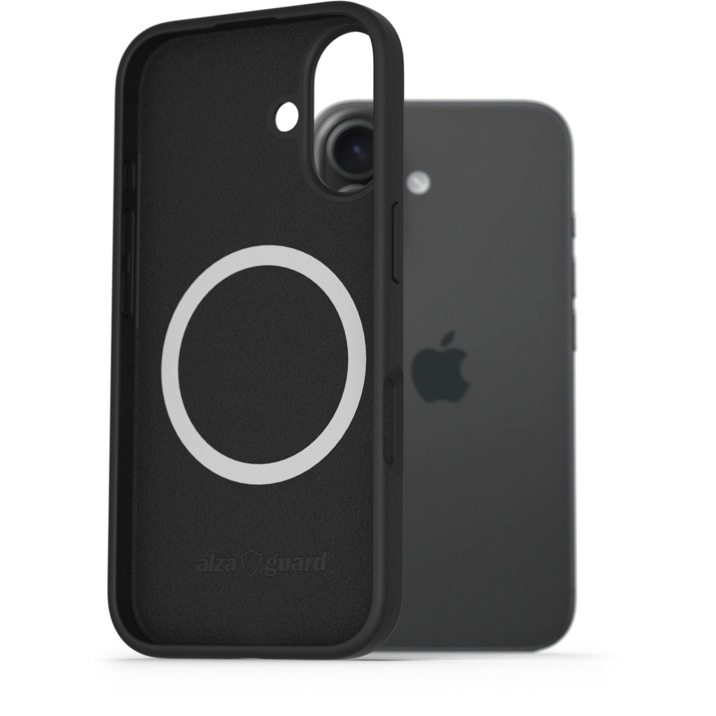 AlzaGuard iPhone 16 Silicone Case Compatible with Magsafe fekete tok (AGD-PCMS23B)-0