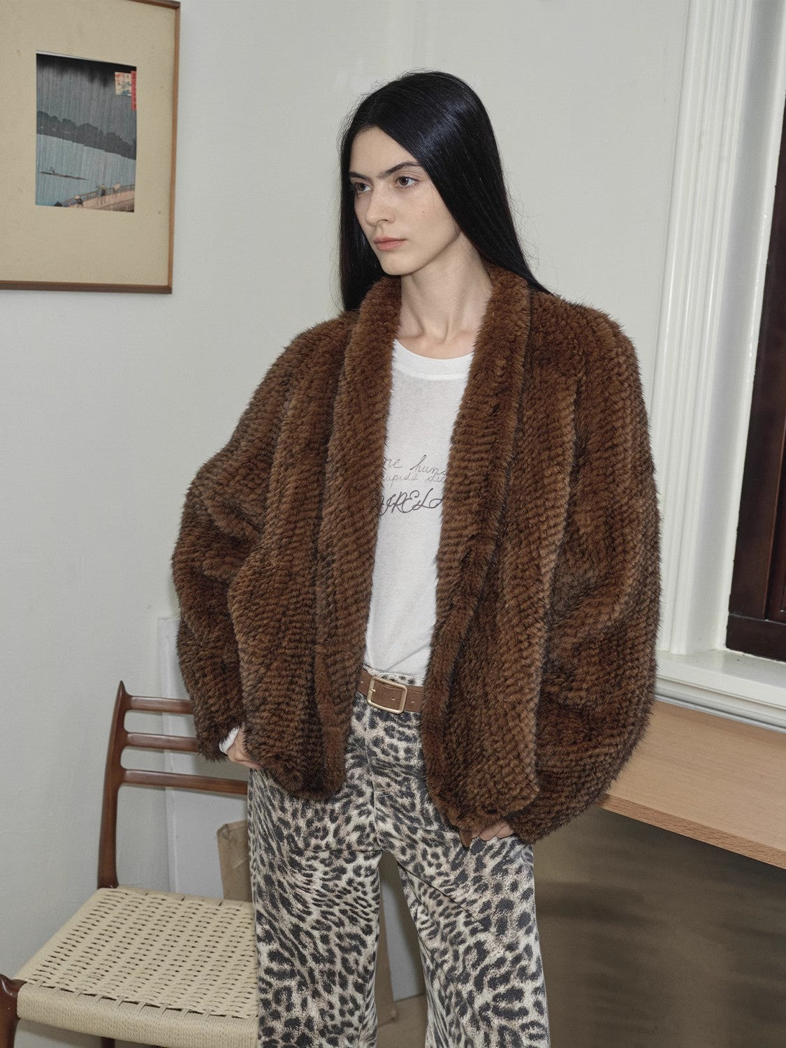 Dream Traveler Mink Vintage Light Luxury Texture Three-dimensional Silhouette Knitted Mink Coat-0