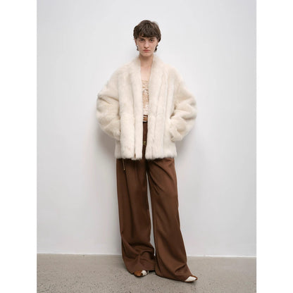 "Winter Love Island"Tuscan fur one-piece coat women's long hanging collar straight fur coat-0