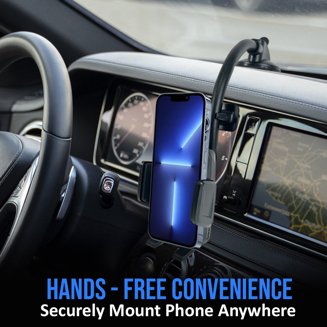 Car Phone Mount Holder with Long Neck Anti Shake Cradle-0
