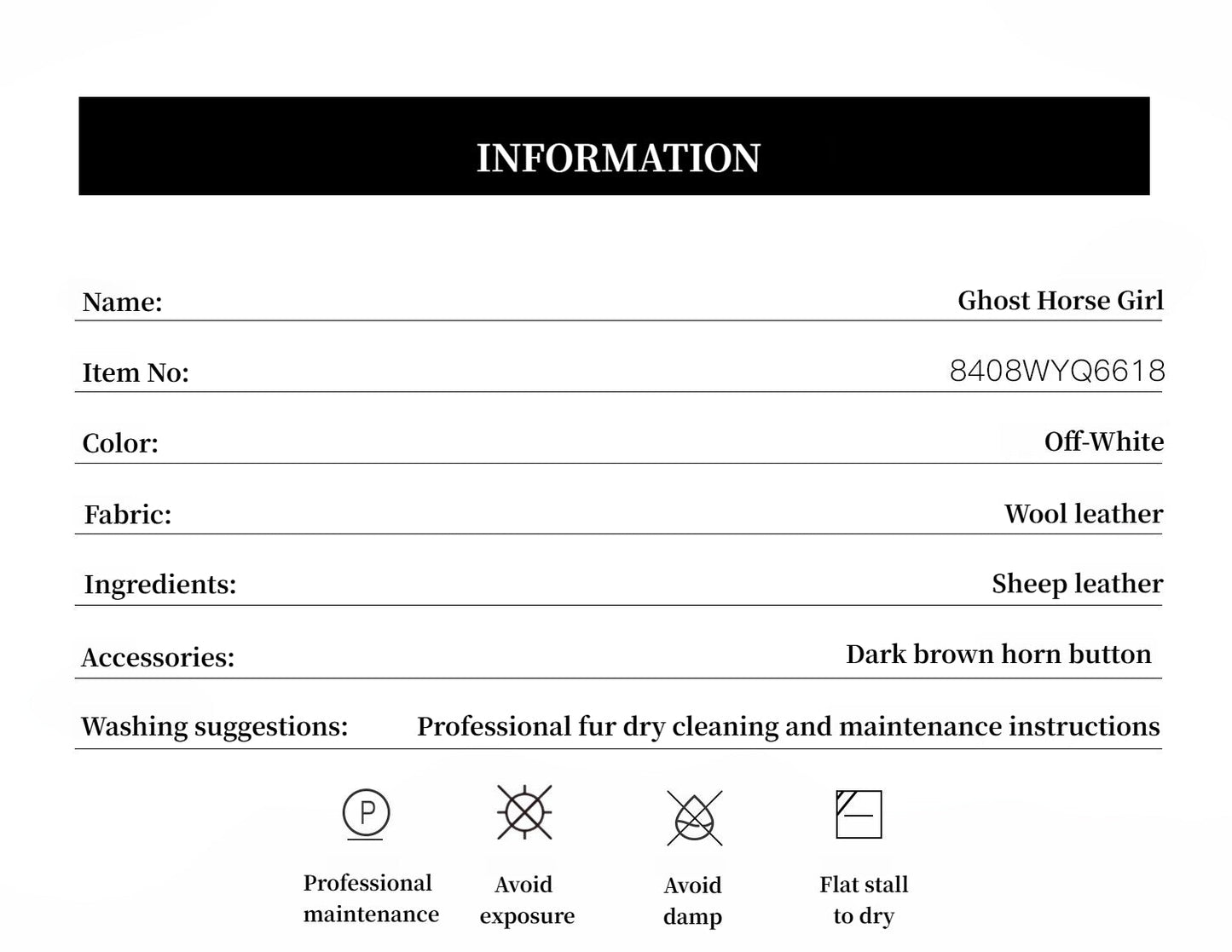 "Ghost Horse Girl" merino curly sweetheart collar straight fur coat-3