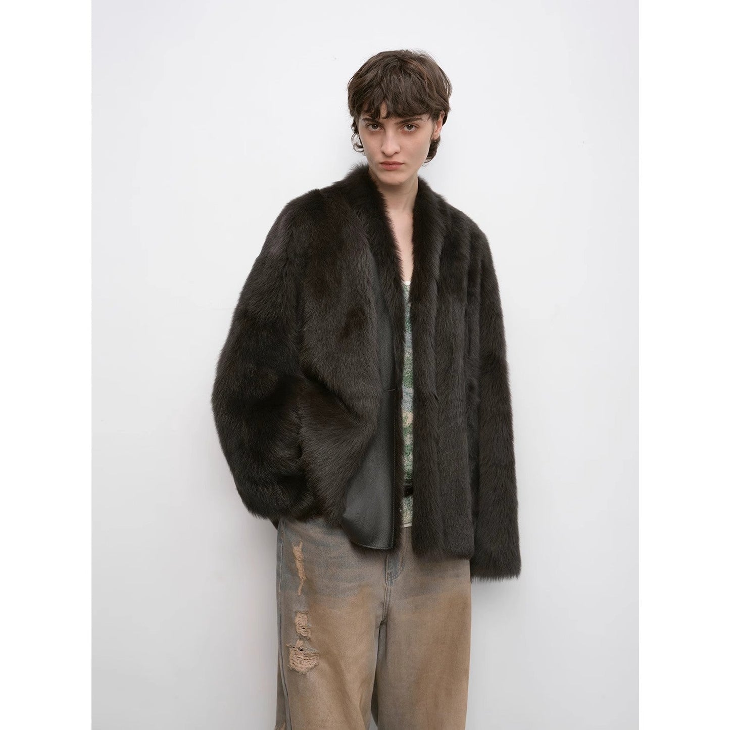 "Winter Love Island"Tuscan fur one-piece coat women's long hanging collar straight fur coat-1
