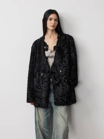 Blizzard Urban Luxury Two-Color Buff Lamb Coat-2