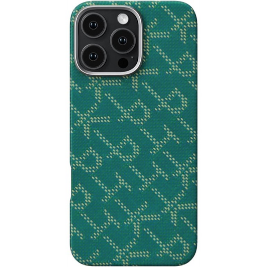 Pitaka Tactile Woven Case PTK Green Gold iPhone 16 Pro tok (KI1601PTK)-0