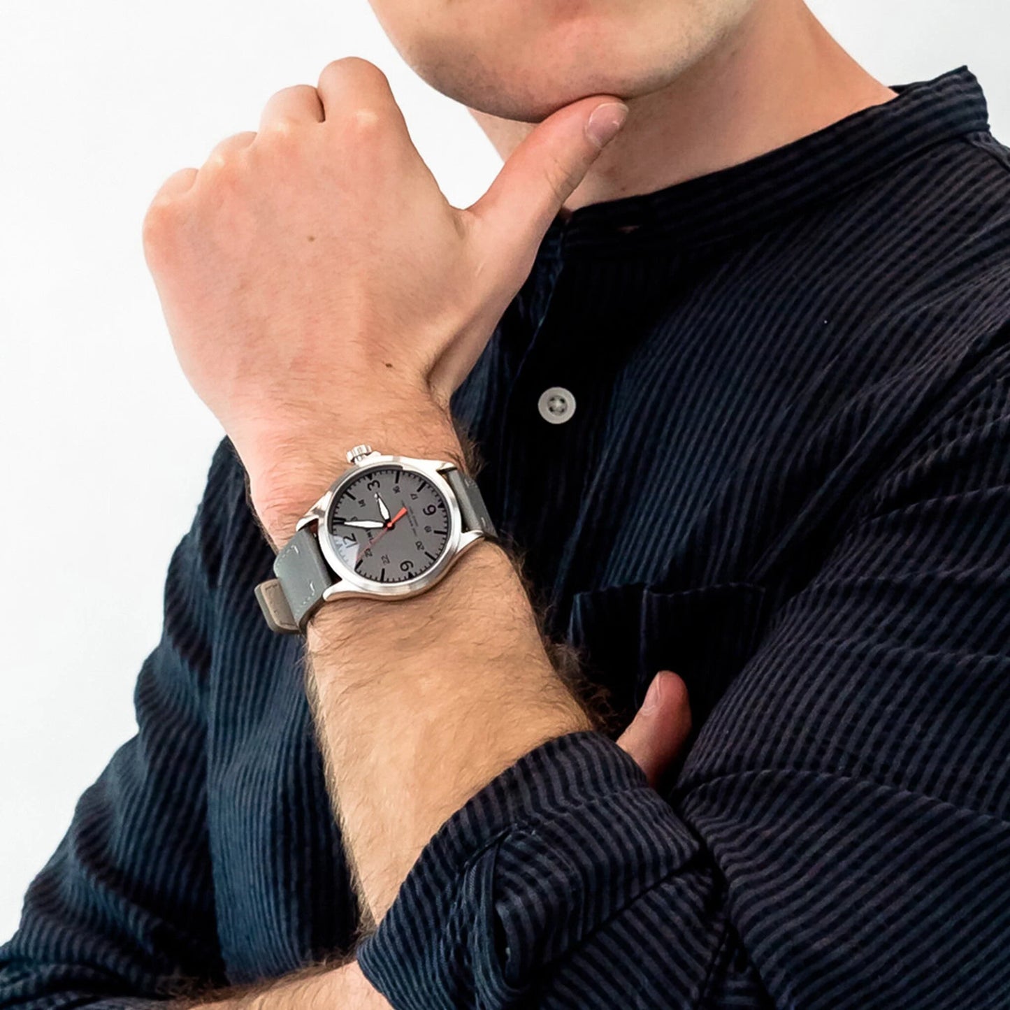 Timex Unisex Gray Leather Watch, Gray Dial | Tw2r71000-4