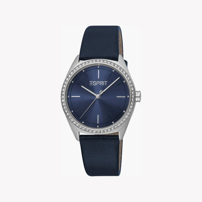 Esprit Women's Blue Leather Watch, Blue Dial | Es1l196m0035-1