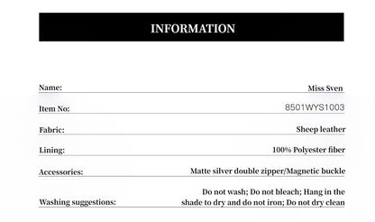 "Miss Sven" Lapel Two-tone Wax Sheepskin Short Jacket Leather Coat Women-3