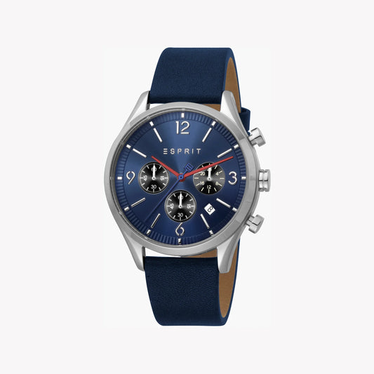 Esprit Men's Blue Leather Watch, Blue Dial | Es1g262m0085-0