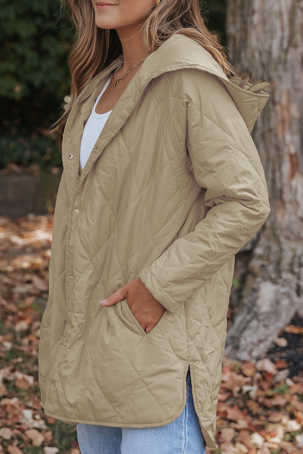 Amelia Snap Hooded Puffer Coat-2