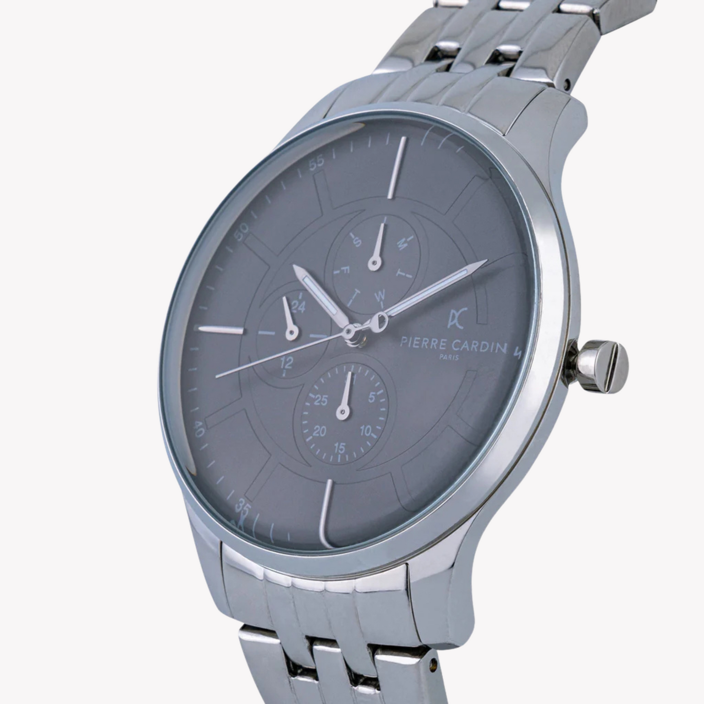 Pierre Cardin Men's Silver Watch, Black Dial | Pc902731f108-1