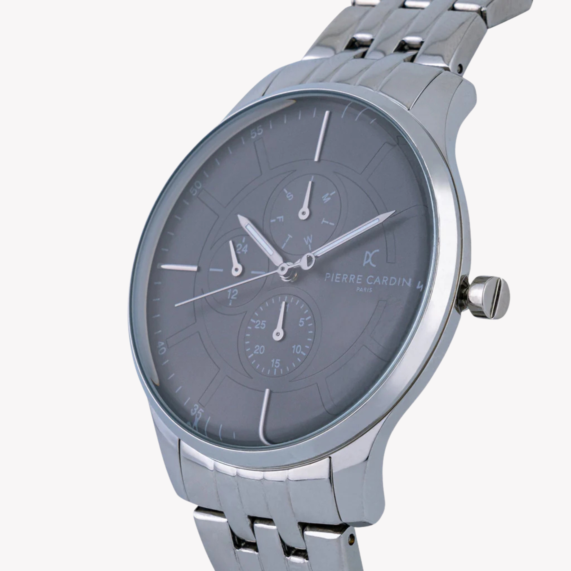 Pierre Cardin Men's Silver Watch, Black Dial | Pc902731f108-1