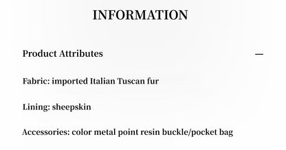 "Dream Walk" long lapel Tuscan wool sheepskin short fur coat for women-3