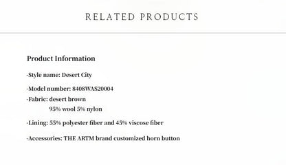 Fireladyfur Women's Italian Wool Herringbone Coat"Desert City"-4