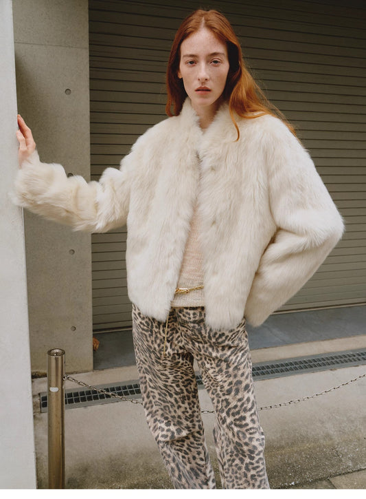 "Healing Eros" casual stand-up collar short Tuscan sheepskin fur coat winter-1