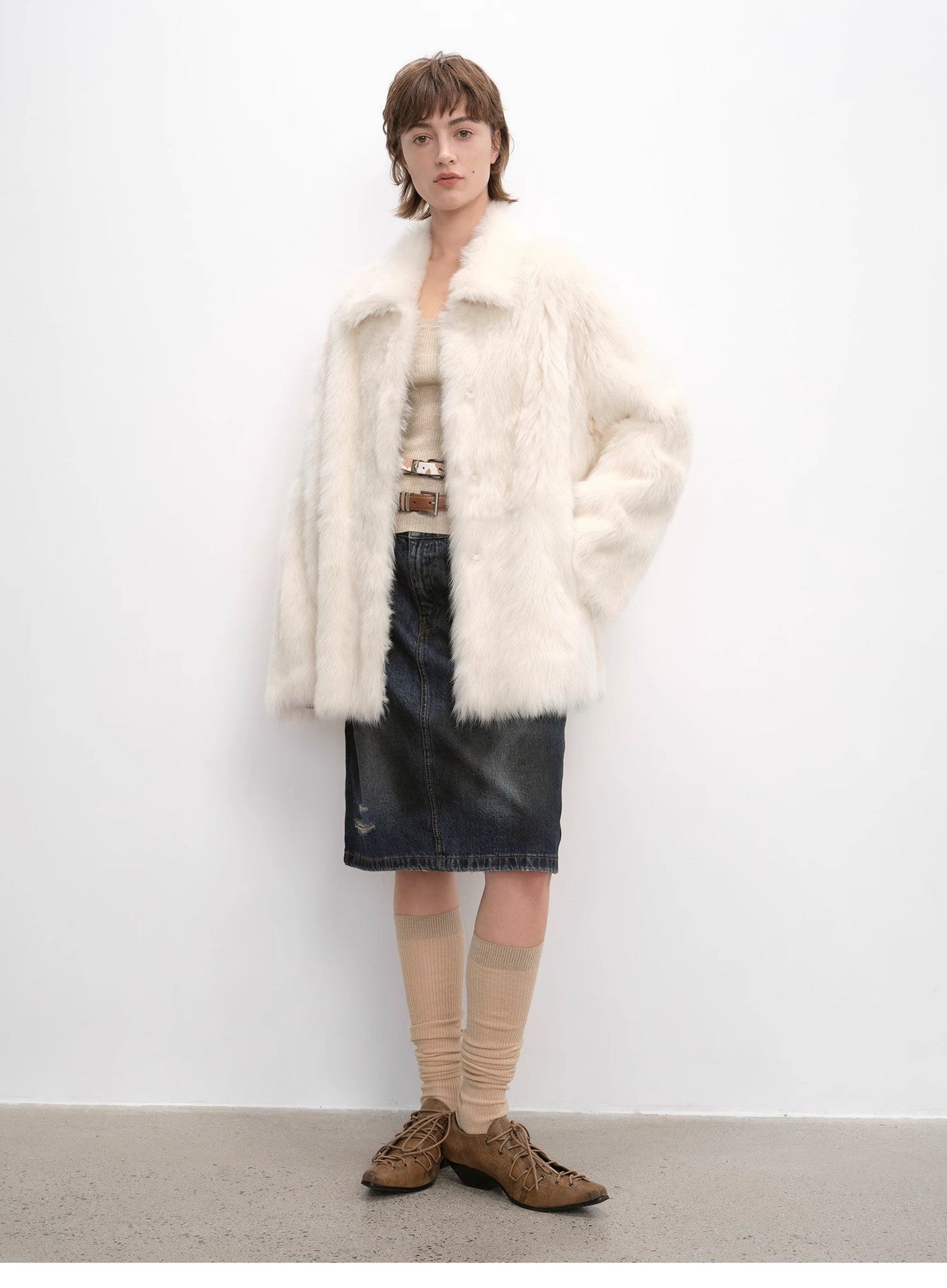 "Autumn Exclusive" Imported Tuscan sheepskin short lapel fur coat-0