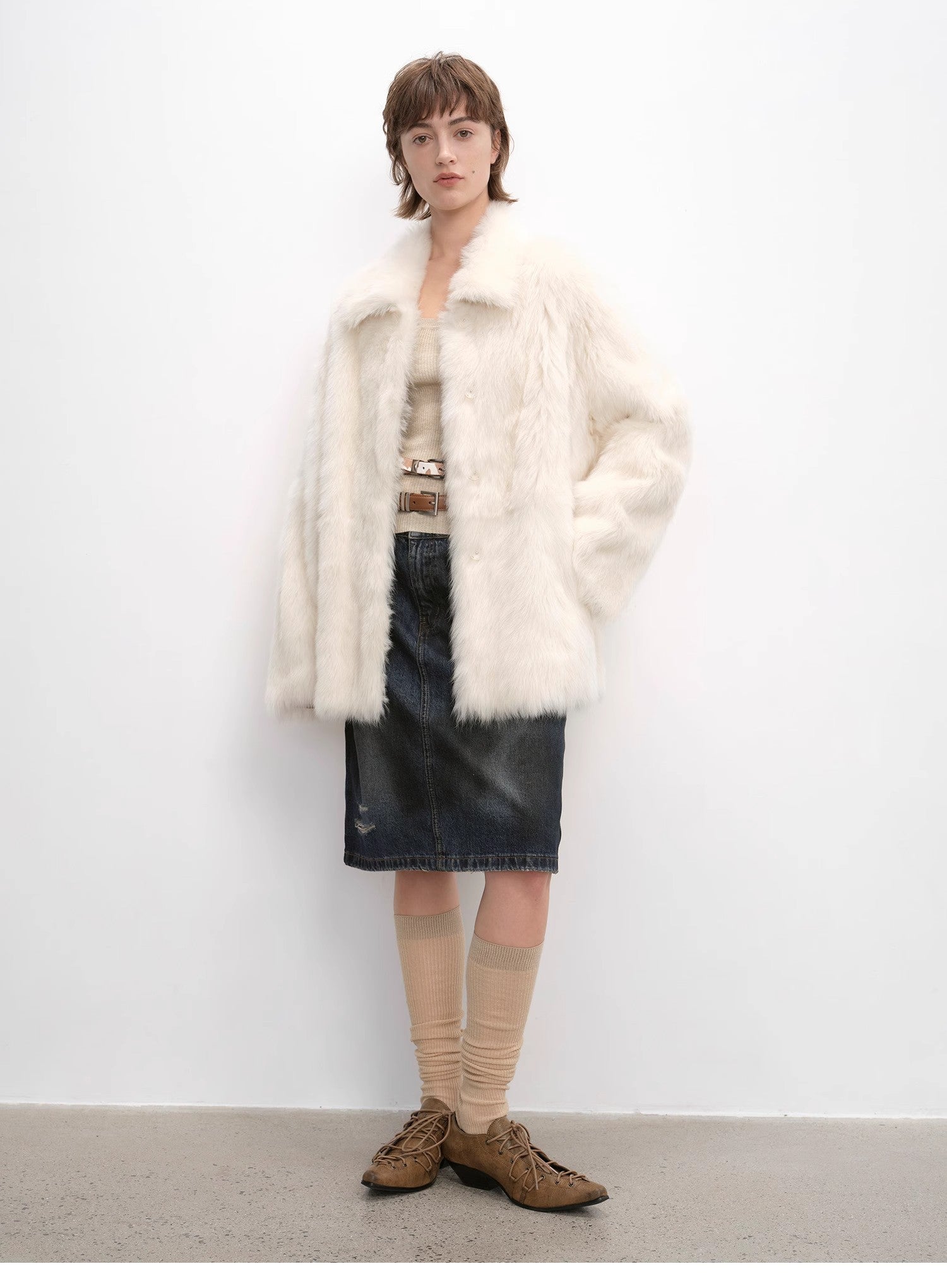 "Autumn Exclusive" Imported Tuscan sheepskin short lapel fur coat-0