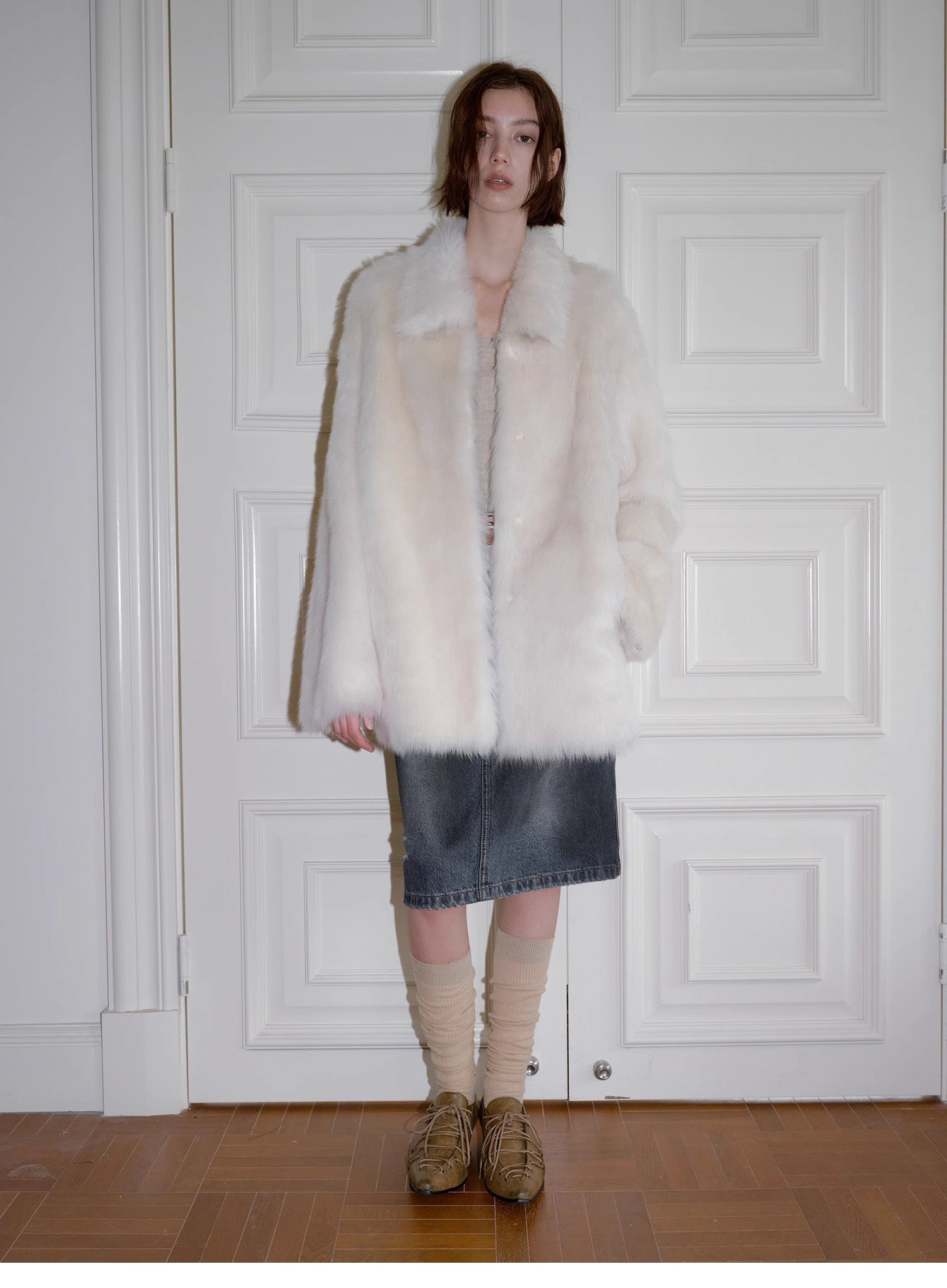 "Autumn Exclusive" Imported Tuscan sheepskin short lapel fur coat-4