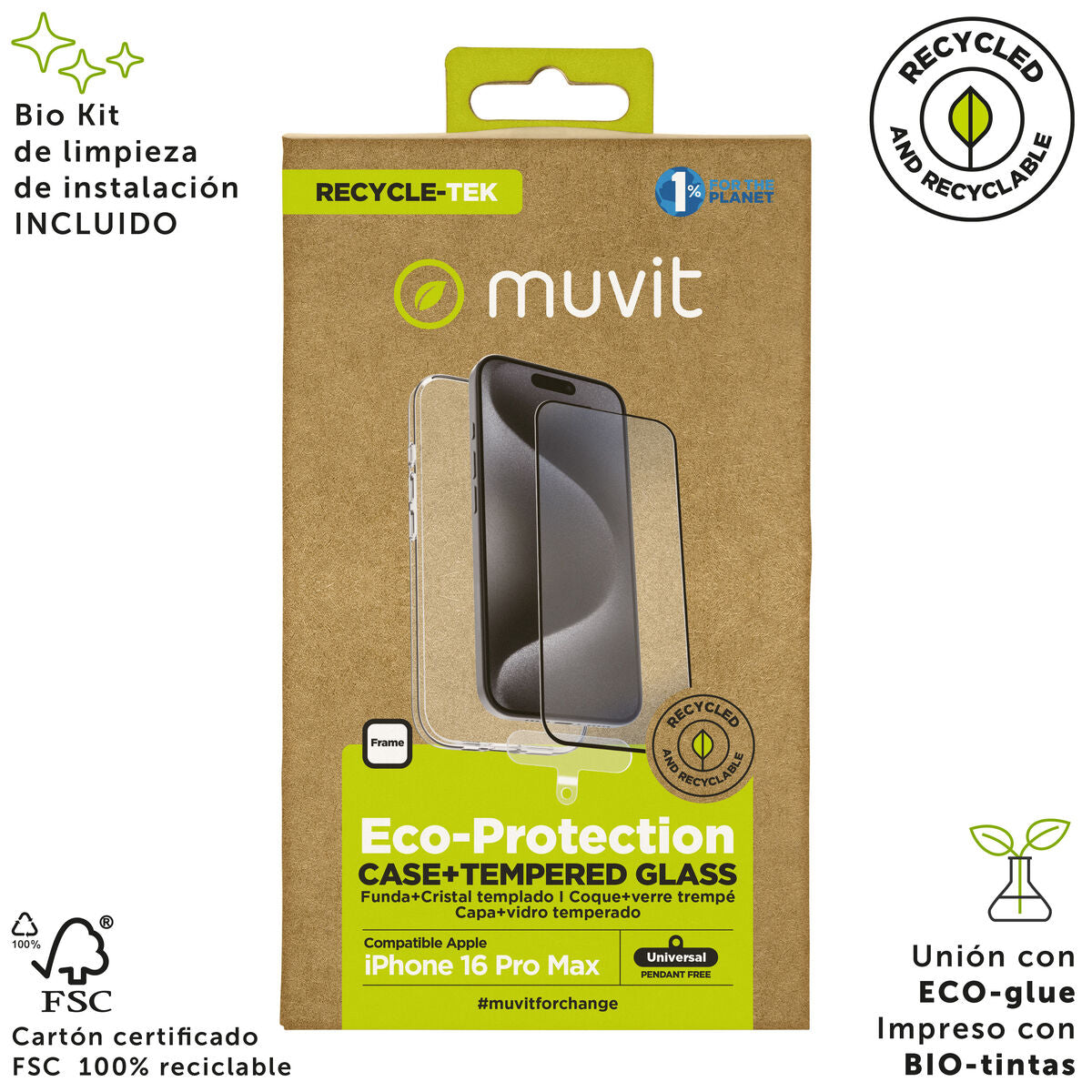 Mobile Case and Protector Muvit for Change iPhone 16 Pro Max Black-2