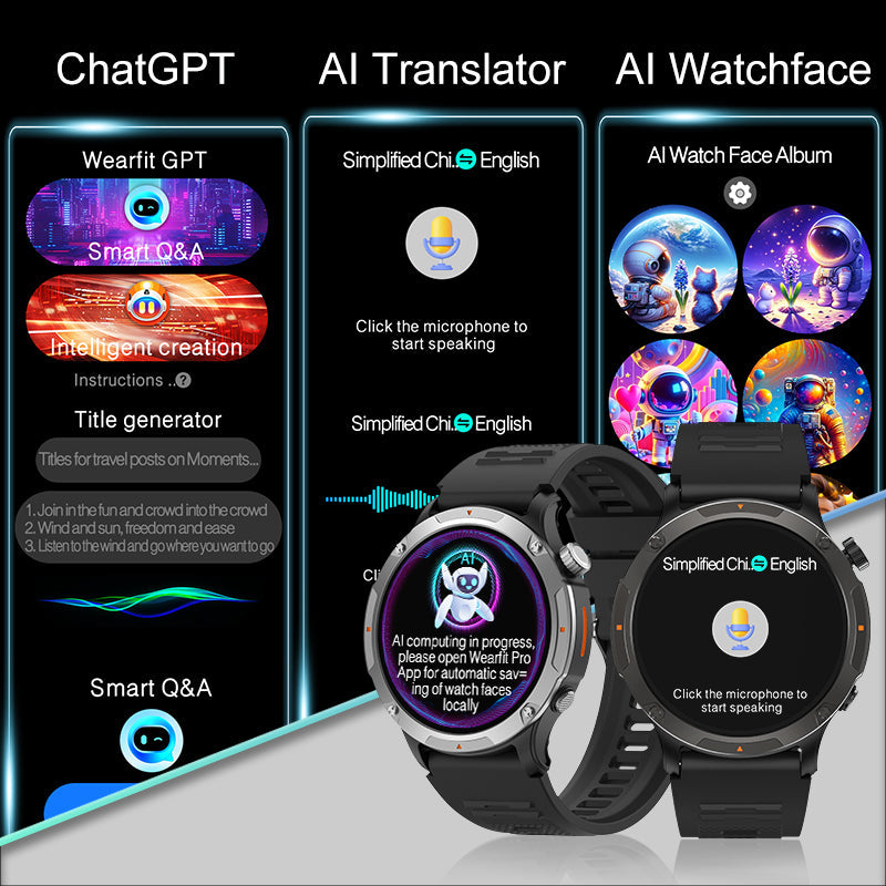 Smartwatch with GPS and AI - AI-Powered Health Coach, 24/7 Heart Rate & Sleep Tracking, 7-Day Battery-0