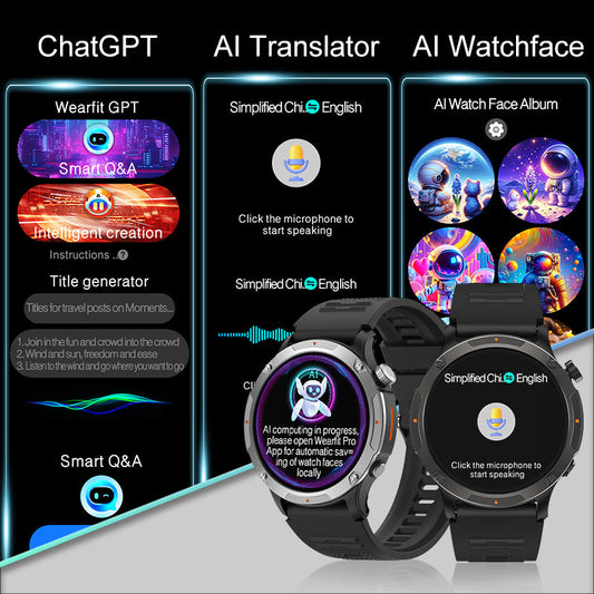 Smartwatch with GPS and AI - AI-Powered Health Coach, 24/7 Heart Rate & Sleep Tracking, 7-Day Battery-0