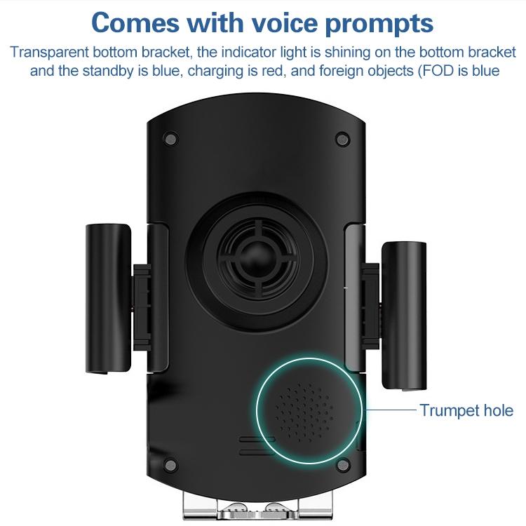 NNEIDS Wireless 10W Fast Charge Car Phone Holder With Voice Broadcast - Automatic-4