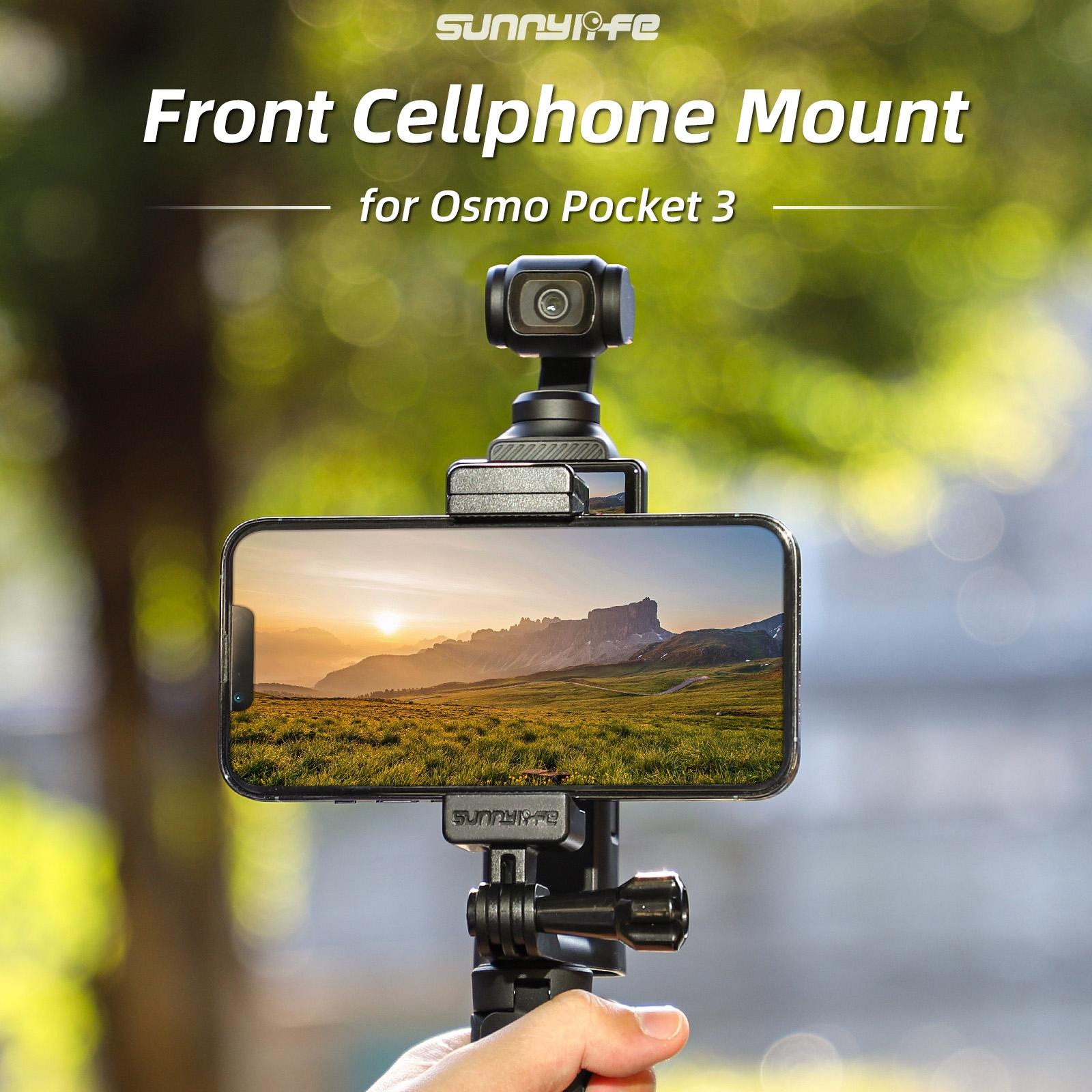 NNEIDS Handheld Tripod Expansion For Dji Pocket 3 - Front Phone Holder Mount-0