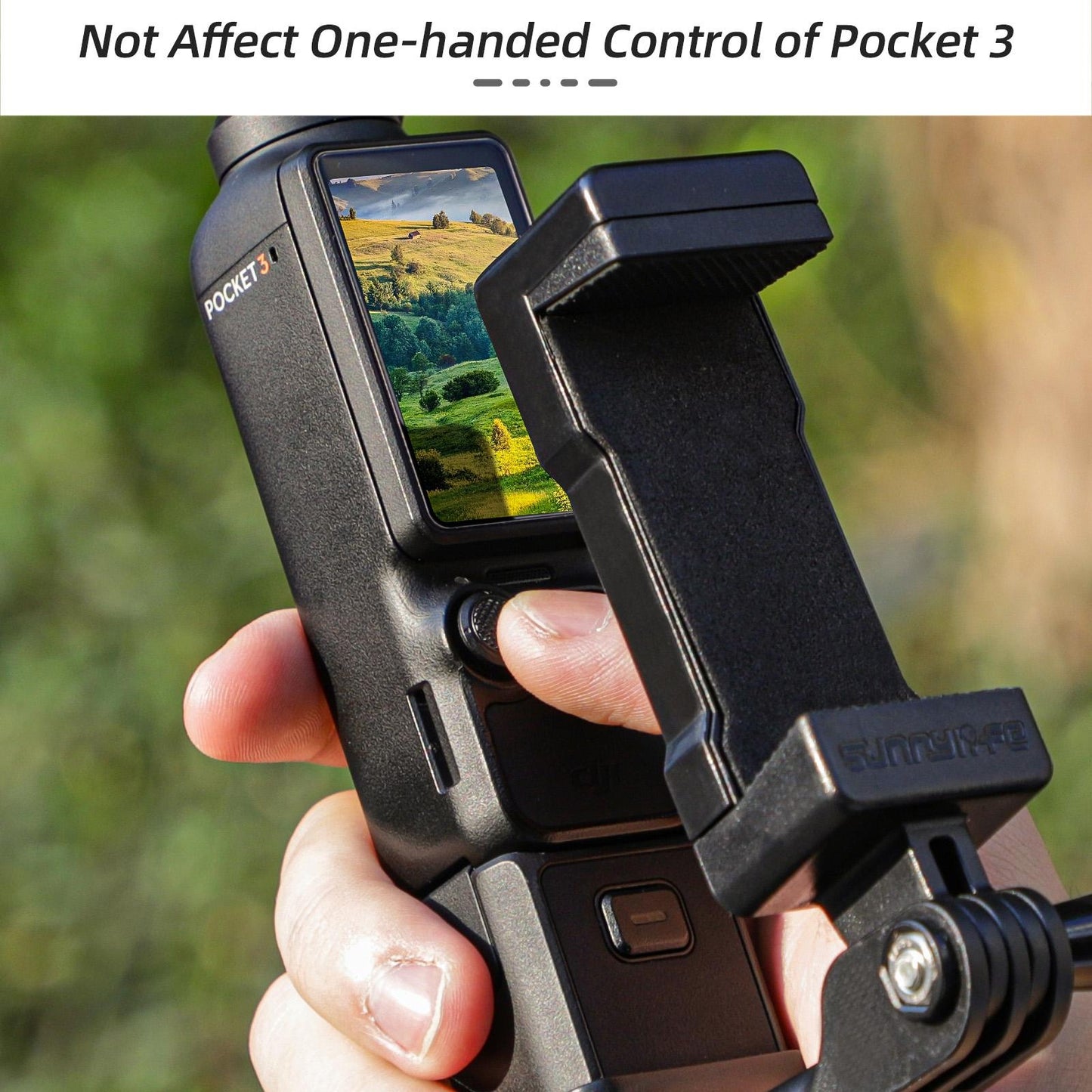 NNEIDS Handheld Tripod Expansion For Dji Pocket 3 - Front Phone Holder Mount-4