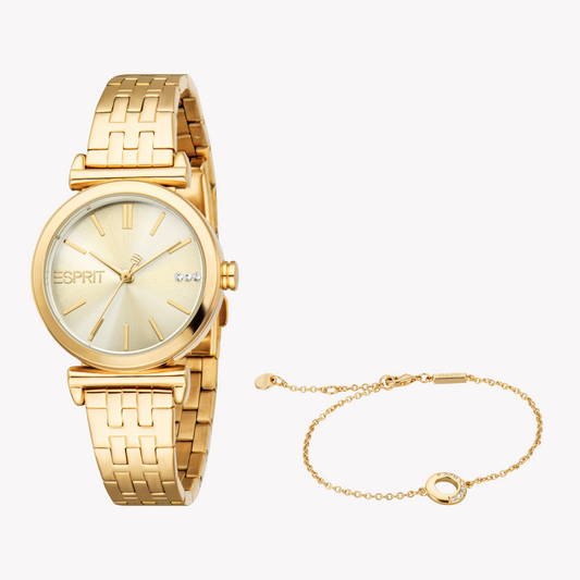 Esprit Women's Gold Stainless Steel Watch | Es1l505m0045-0
