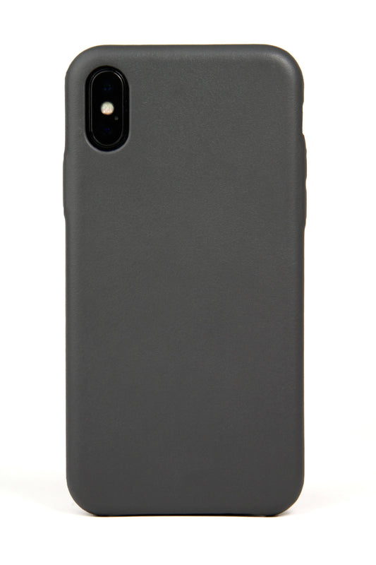 iPhone X Case, Grey Leather-0