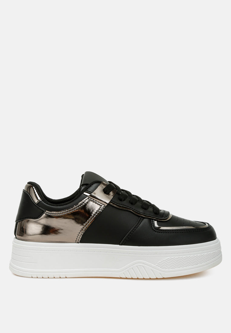 Scouts Metallic Paneling Platform Sneakers-5