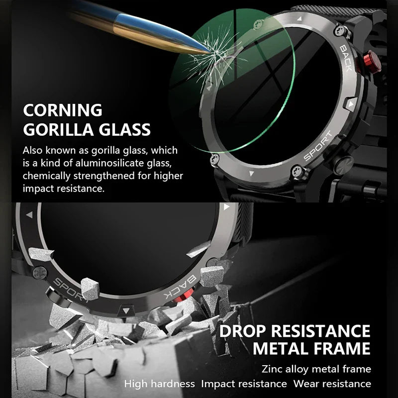 Smart Watch Military C21 Bluetooth Fitness Tracker for Men (Black)-2