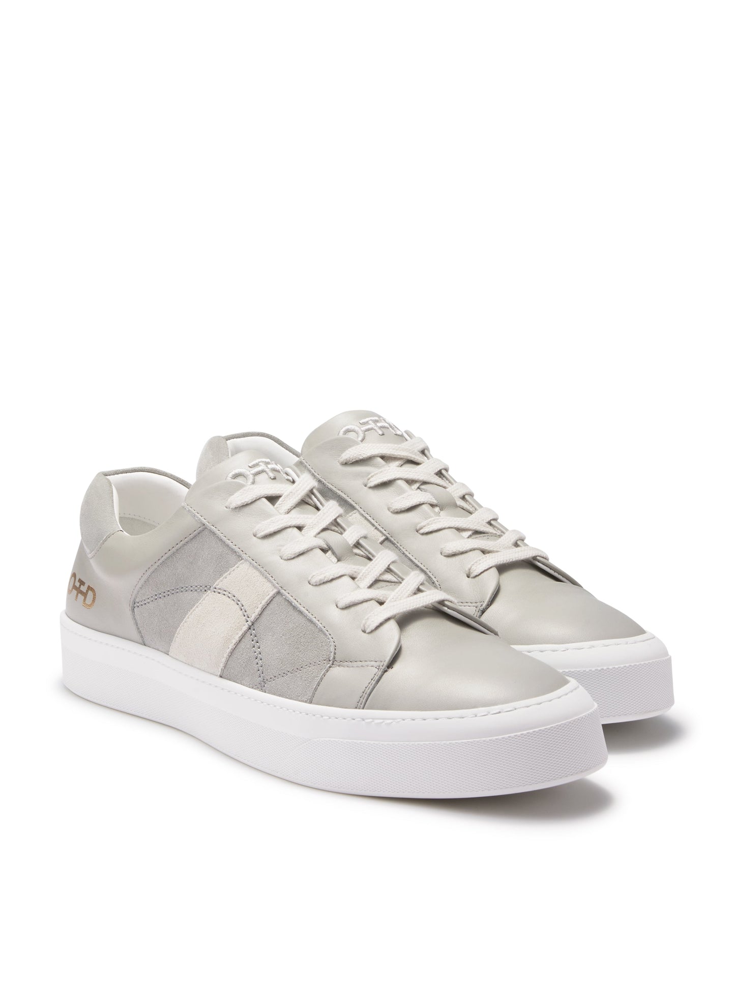 Leather Low-Top Sneaker (Grey)-1