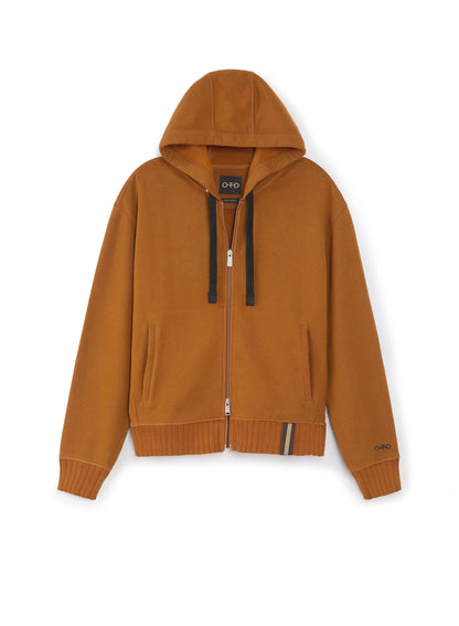 Brushed French Terry Zipped Hoodie (Copper)-0