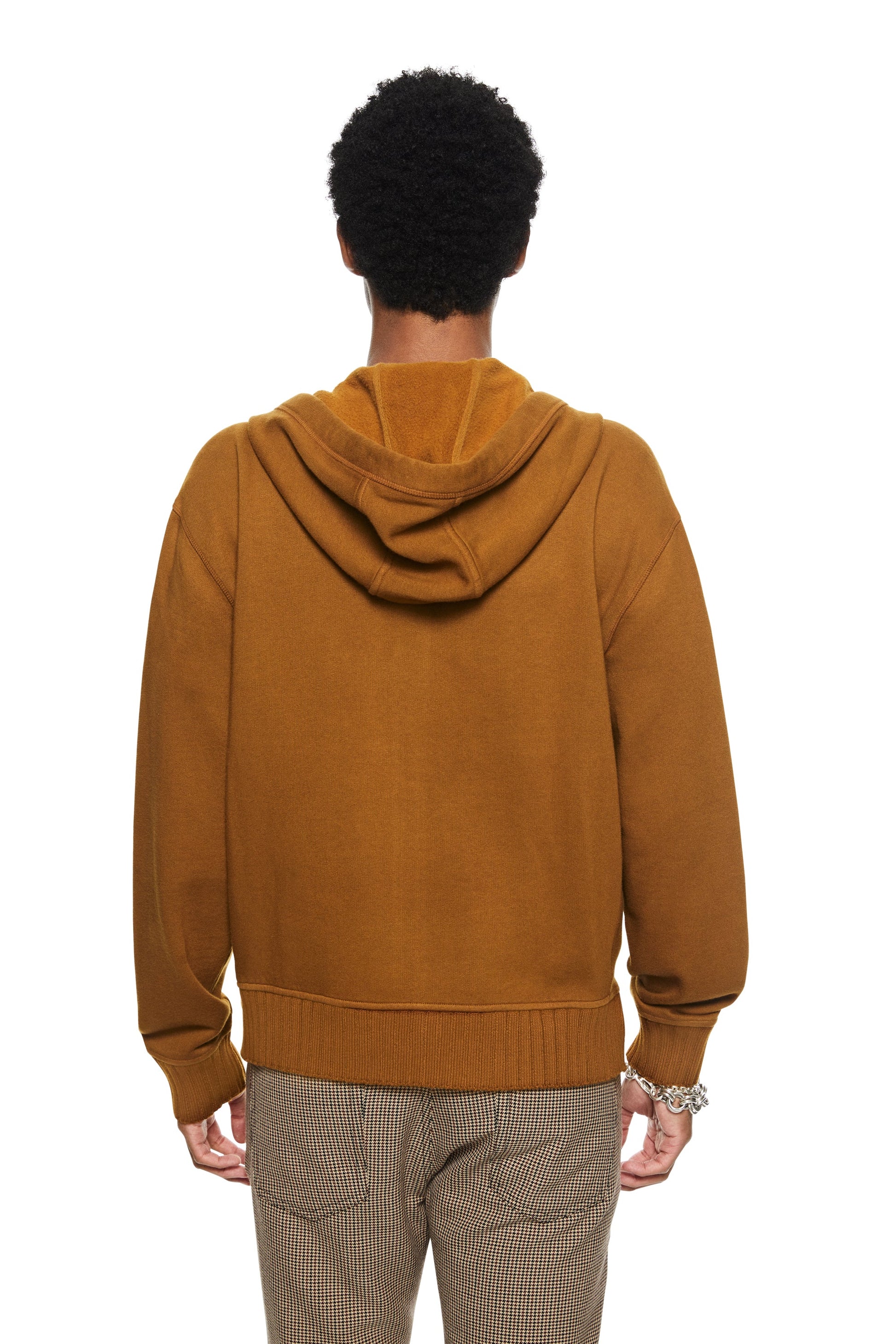 Brushed French Terry Zipped Hoodie (Copper)-3