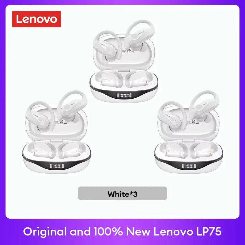 Original Lenovo LP75 TWS Bluetooth V5.3 Headphones Wireless LED Digital Display Earphones Noise Reduction Waterproof Headset New-20