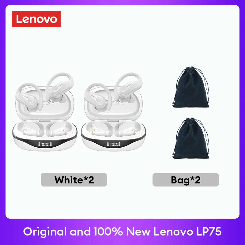 Original Lenovo LP75 TWS Bluetooth V5.3 Headphones Wireless LED Digital Display Earphones Noise Reduction Waterproof Headset New-6