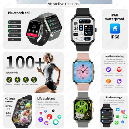 Smart Bluetooth Fitness Tracker Watch with Voice Assistant and Magnetic Charging-4