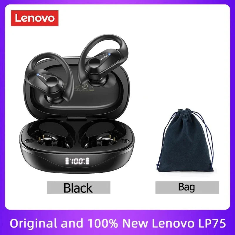 Original Lenovo LP75 TWS Bluetooth V5.3 Headphones Wireless LED Digital Display Earphones Noise Reduction Waterproof Headset New-16