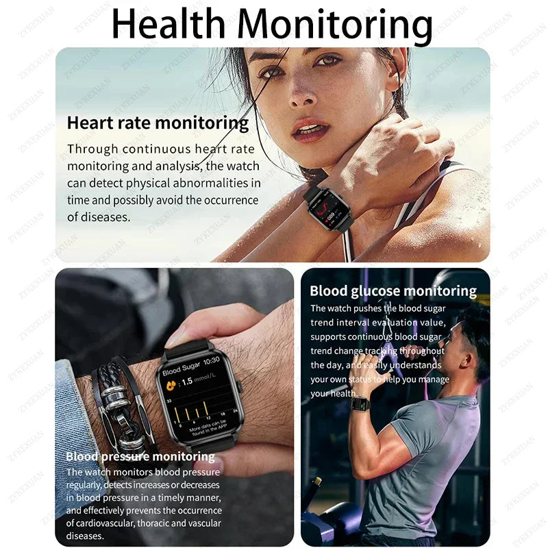 Smart Bluetooth Fitness Tracker Watch with Voice Assistant and Magnetic Charging-3