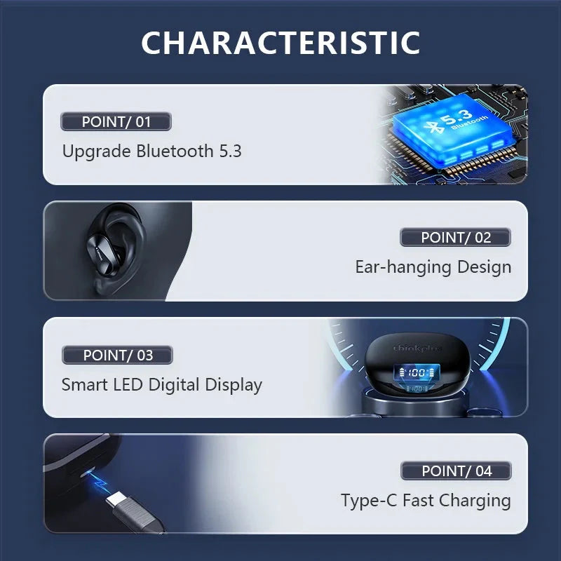Original Lenovo LP75 TWS Bluetooth V5.3 Headphones Wireless LED Digital Display Earphones Noise Reduction Waterproof Headset New-4