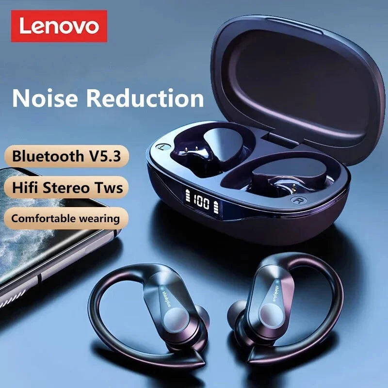 Original Lenovo LP75 TWS Bluetooth V5.3 Headphones Wireless LED Digital Display Earphones Noise Reduction Waterproof Headset New-0