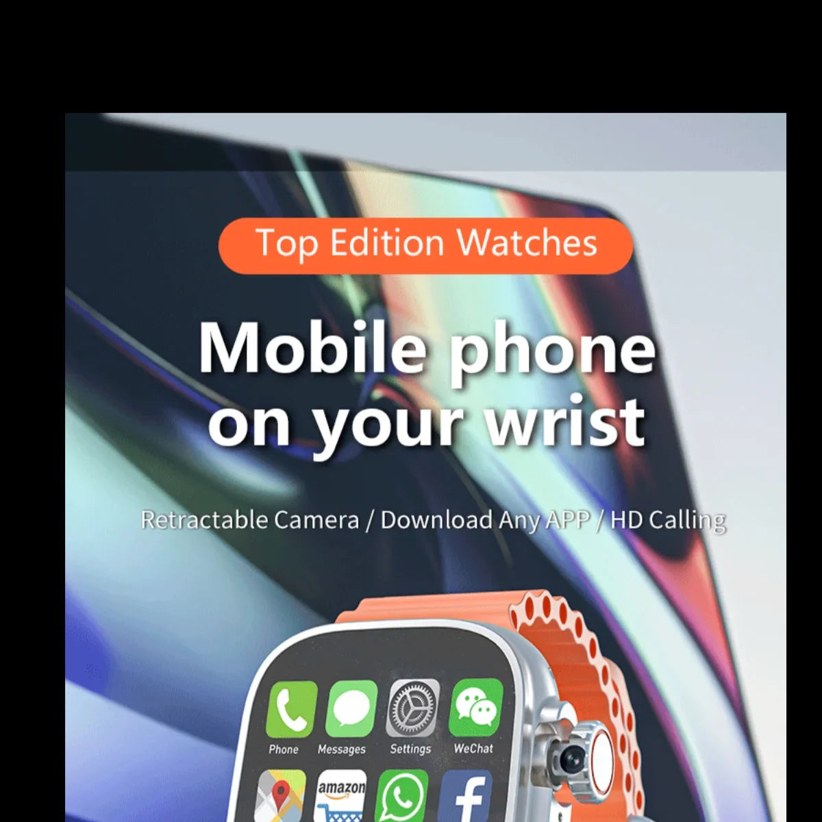 NNEOBA Android Smartwatch Rotary Camera Orange-3