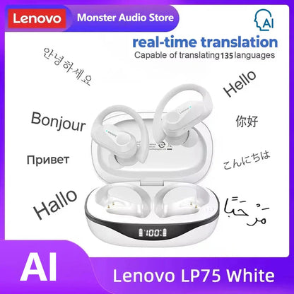 Original Lenovo LP75 TWS Bluetooth V5.3 Headphones Wireless LED Digital Display Earphones Noise Reduction Waterproof Headset New-17