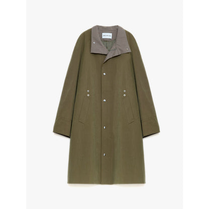 "Urban Island" Retro Plaid Mid-Length Workwear Lapel Trench Coat-5