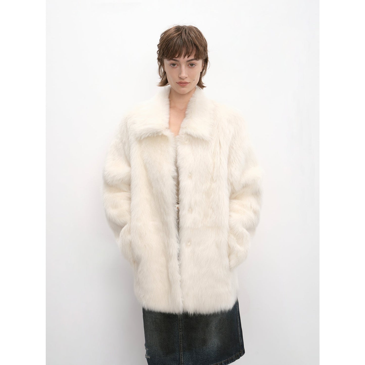 "Autumn Exclusive" Imported Tuscan sheepskin short lapel fur coat-5