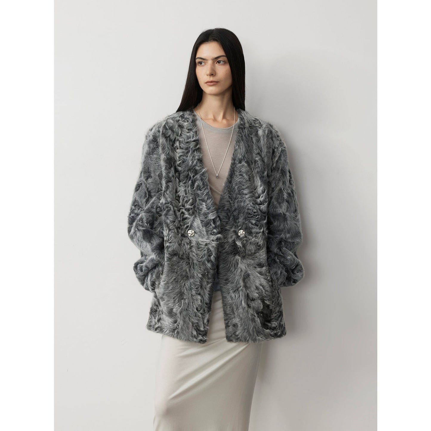 Blizzard Urban Luxury Two-Color Buff Lamb Coat-1